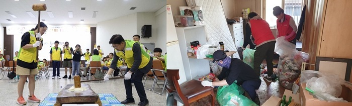 ▲ 대화동은 디딤돌봉사회와 함께 은둔형 중장년·장애 자녀 가구의 쓰레기와 폐가전 정리, 대청소 등 주거환경 개선에 나섰다.ⓒ대덕구