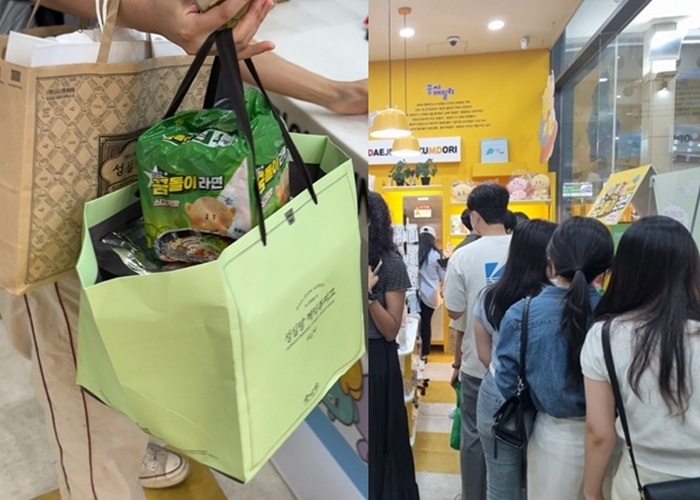 ▲ 지역 캐릭터 상품 ‘꿈돌이 라면’이 출시 2주 만에 30만 개 전량 완판되며, 대전 대표 관광상품으로 떠올랐다.ⓒ대전시