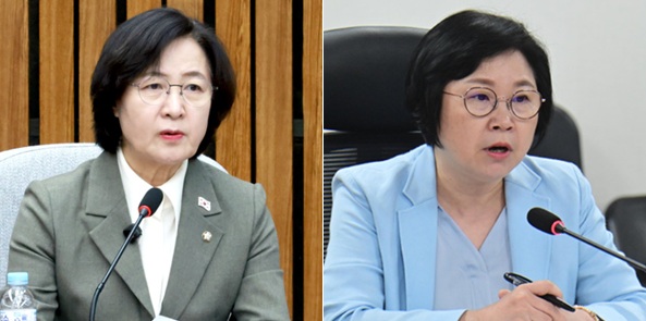 ▲ 추미애(왼쪽)·김현 더불어민주당 의원.ⓒ뉴데일리DB