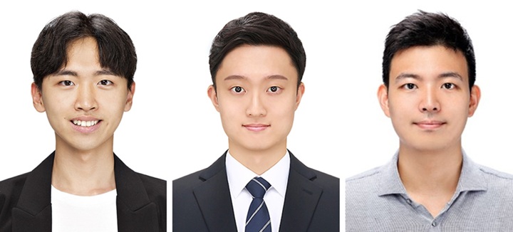 ▲ 왼쪽부터 박준용 박사과정생, 문찬식 석사졸업생, 우상혁 교수.ⓒ중앙대