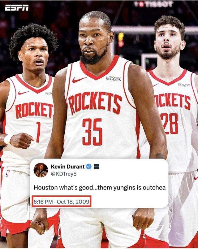 ▲ 케빈 듀란트가 휴스턴 로케츠로 전격 이적한다. 250623 ESPN 인스타그램 갈무리. ⓒnbaonespn