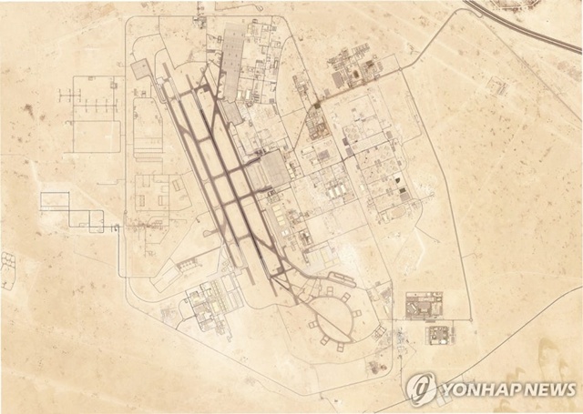 ▲ 플래닛 랩스 PBC가 촬영한 위성 이미지로, 카타르 도하 외곽에 있는 알우데이드 공군기지의 모습. 250615 AP 연합뉴스. ⓒ연합뉴스