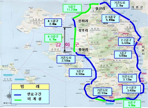 ▲ 인천시 강화순환도로 위치도 ⓒ 인천시 제공
