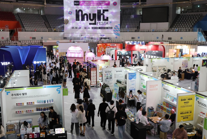 ▲ 핸드볼경기장에서 열린 산업전시 전경.ⓒ문체부