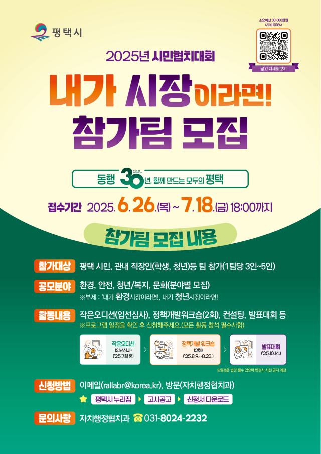 ▲ 내가 시장이라면! 모집 포스터ⓒ평택시 제공