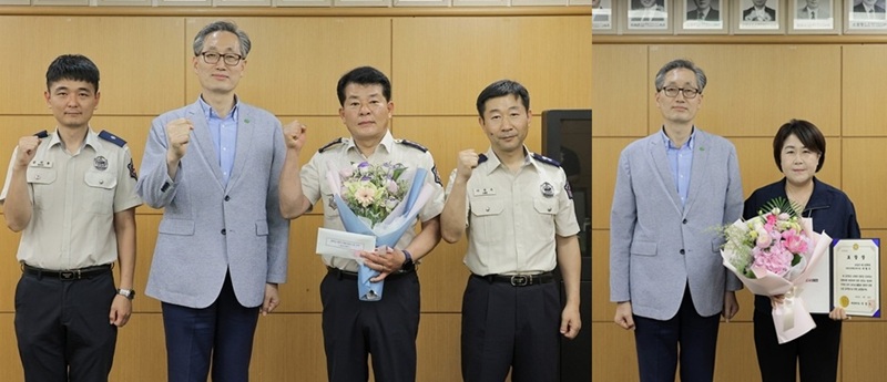 ▲ 2025년 상반기 민원 으뜸상 표창장 수여식’을 갖고 국민신문고 민원을 우수하게 처리한 둔산 소방서와 버스정책과 박형옥 주무관을 표창했다.ⓒ대전시