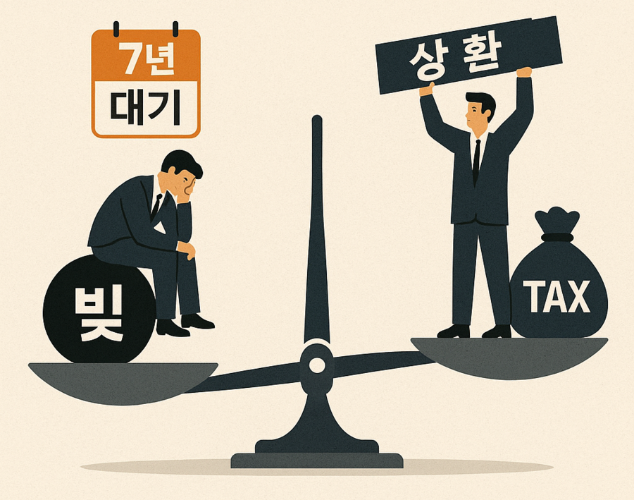 ▲ 이재명 정권의 선심성 부채탕감 정책을 향한 비판의 핵심은 다음과 같다.
“버티면 탕감, 성실 상환자는 손해” “내 세금으로 남의 빚을 다 갚아주나”.  ⓒ 챗GPT