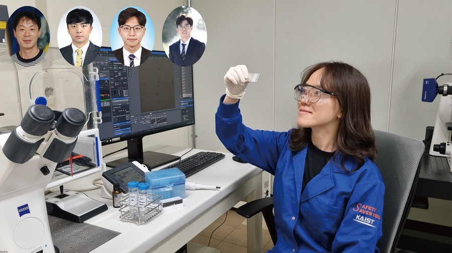 ▲ 왼쪽부터 최인성 교수, 이호재 교수, 한상영 석박사통합과정, 임형빈 석박사통합과정, 김나영 석박사통합과정.ⓒKAIST
