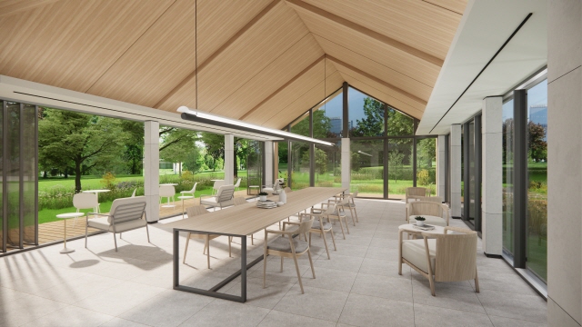 ▲ 양산자이 파크팰리체 내부에 적용될 모듈러 티하우스 투시도ⓒGS건설