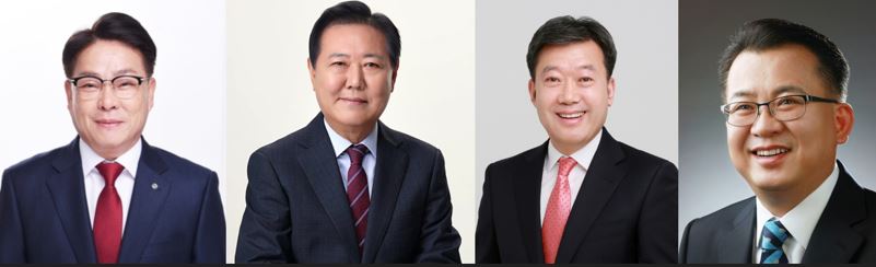 ▲  사진 왼쪽부터 김병수 전 울릉군수, 남진복 경북도의원, 남한권 울릉군수, 정성환 전 울릉군의회 의장 ⓒ뉴데일리DB
