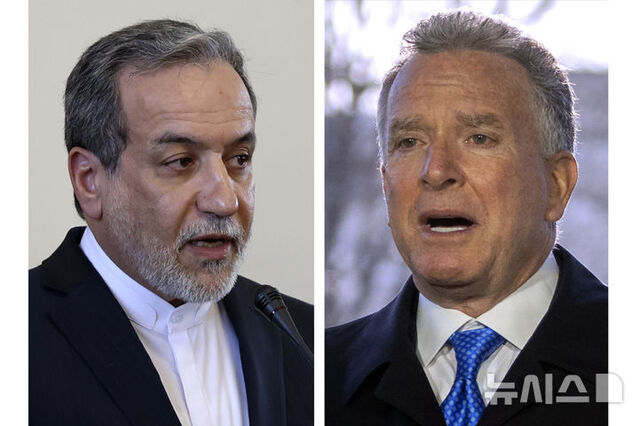 ▲ 스티브 위트코프 미국 중동특사(사진 오른쪽)와 아바스 아라그치 이란 외무장관.ⓒ뉴시스