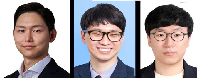 ▲ 연구진. 왼쪽부터 고려대 KU-KIST 융합대학원 백서인 교수, 한국에너지공과대학교 구근호 교수, 고려대 목동현 석박통합과정(제1저자).ⓒ고려대