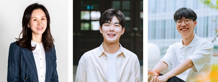 ▲ 왼쪽부터 환경공학부 최진희 교수, 안시열 학생, 정지용 학생.ⓒ서울시립대