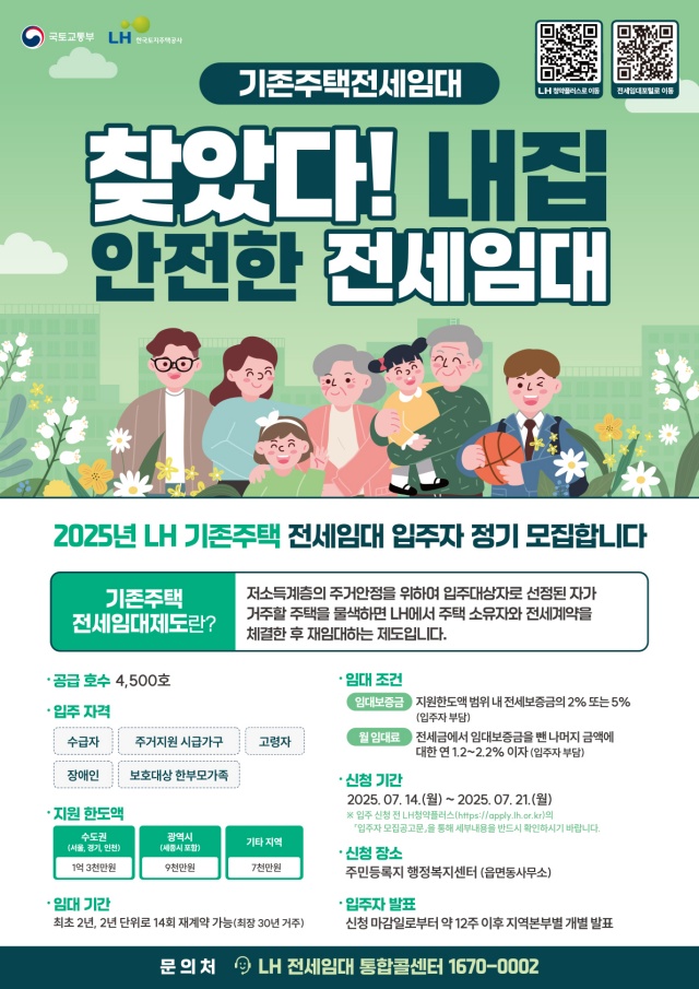 ▲ 용인시 ‘2025년 기존주택 전세임대’ 안내 포스터. ⓒ용인시 제공