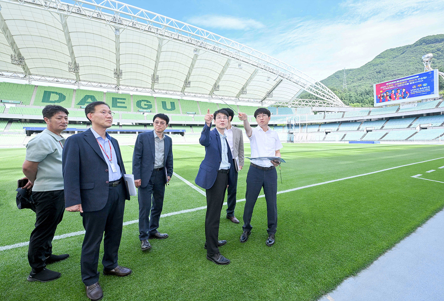 ▲ 김정기 대구광역시장 권한대행 행정부시장은 7월 4일 오후 2시부터 육상진흥센터, 시민생활스포츠센터, 대구스타디움 등 공공체육시설 현장을 점검했다.ⓒ대구시