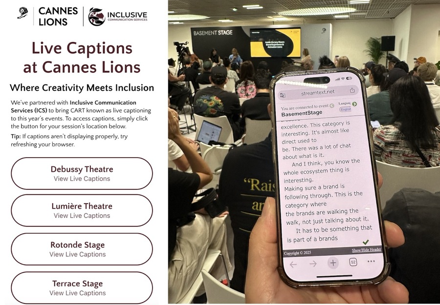 ▲ 2025 칸라이언즈에서 선보인 '라이브 캡션(Live Captions)' 서비스. ©프랑스 칸 = 김수경 기자