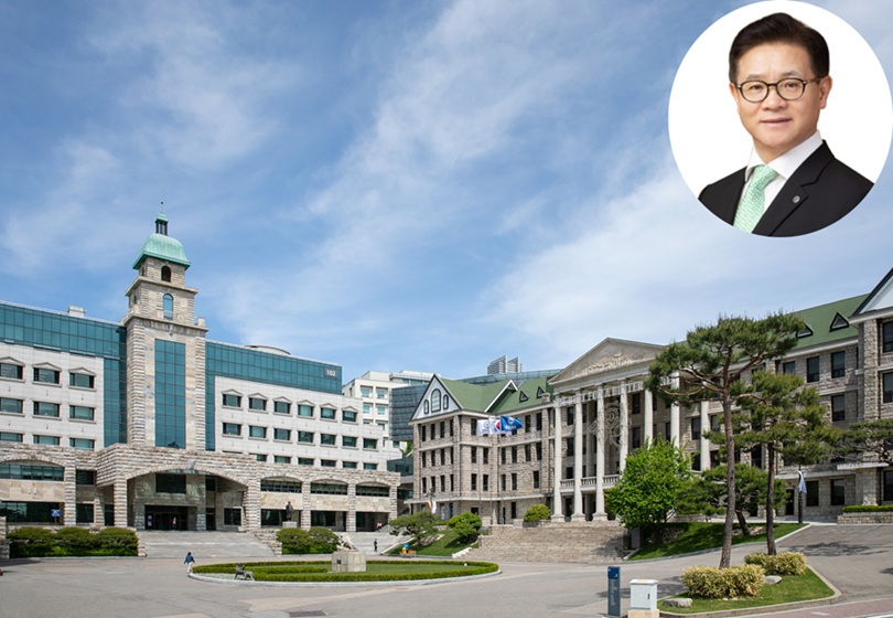 ▲ 한양대학교 전경. 우측 상단은 이기정 총장.ⓒ한양대