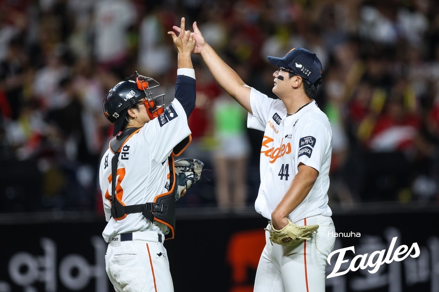 ▲ 한화가 기아를 꺾고 단독 1위 자리를 고수했다.ⓒ한화 이글스 제공