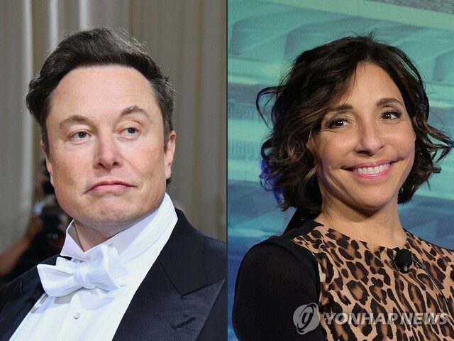 ▲ 일론 머스크 테슬라 CEO와 린다 야카리노 X CEO. 출처=AFPⓒ연합뉴스