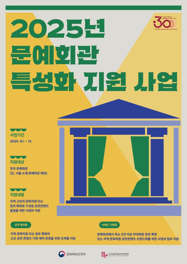▲ '2025년 문예회관 특성화 지원 사업' 포스터.ⓒ문체부