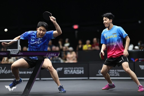 ▲ 임종훈-안재현 조가 WTT 미국 스매시에서 세계 랭킹 1위를 꺾고 우승을 차지했다.ⓒWTT 제공