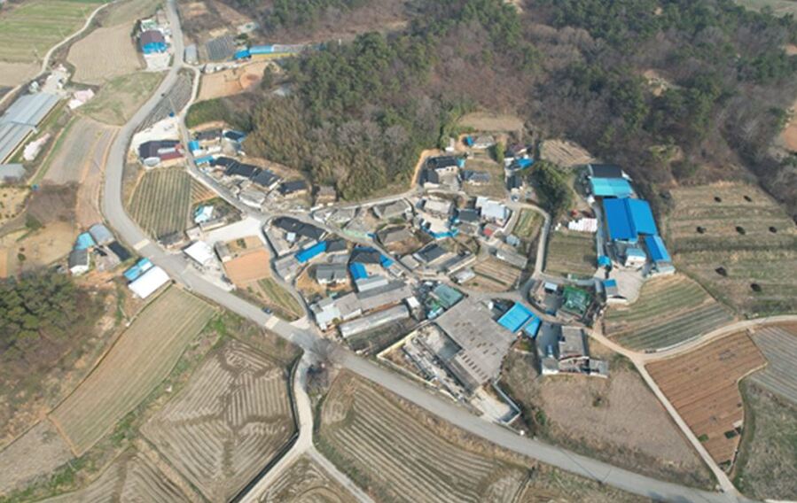 ▲ 함평읍 장고산 마을 항공사진
ⓒ함평군 제공