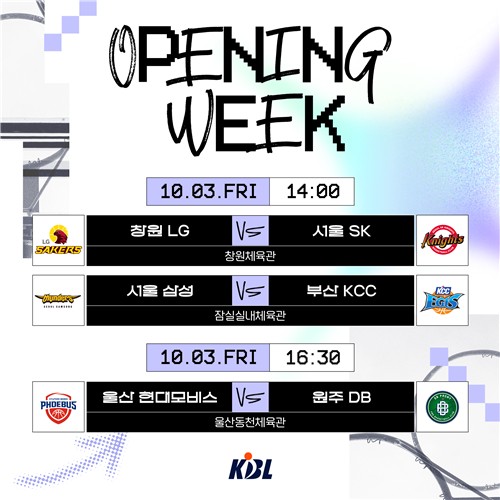 ▲ 2025-2026시즌 프로농구가 오는 10월 3일 개막한다.ⓒKBL 제공