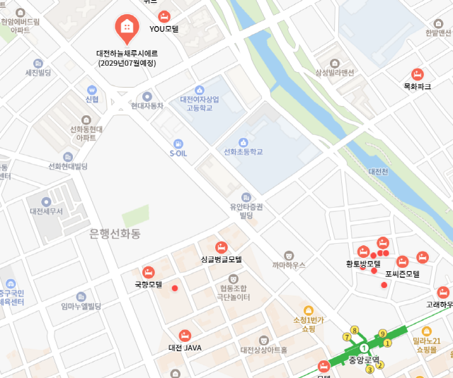 ▲ 단지 인근 모텔촌ⓒ네이버지도