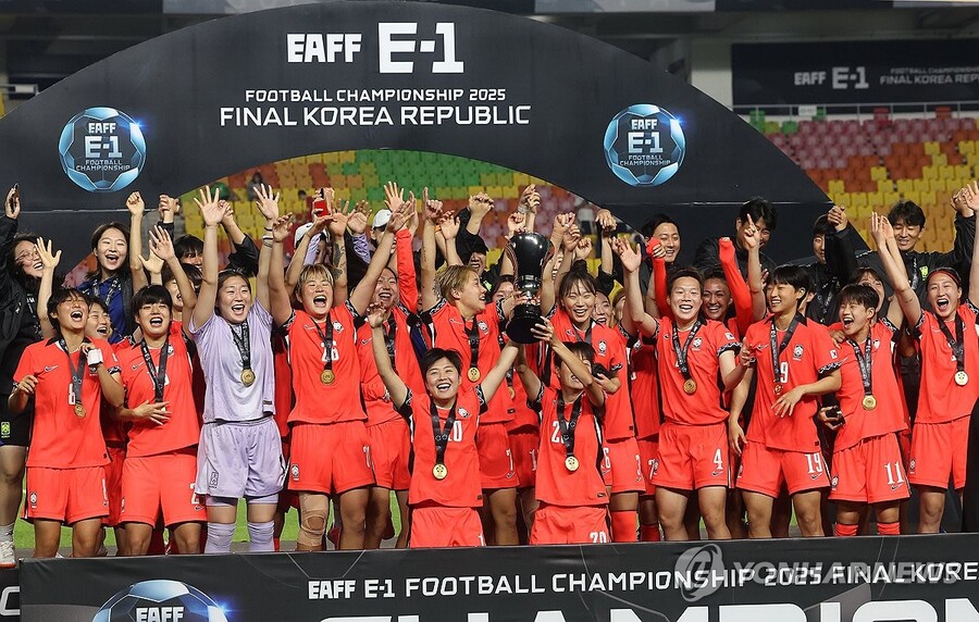 ▲ 한국 여자 축구대표팀이 동아시안컵 최종전에서 대만을 꺾고 20년 만에 우승을 차지했다.ⓒ연합뉴스 제공