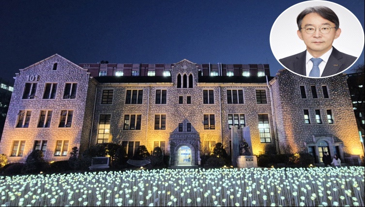 ▲ 중앙대학교 전경. 우측 상단은 박상규 총장.ⓒ중앙대