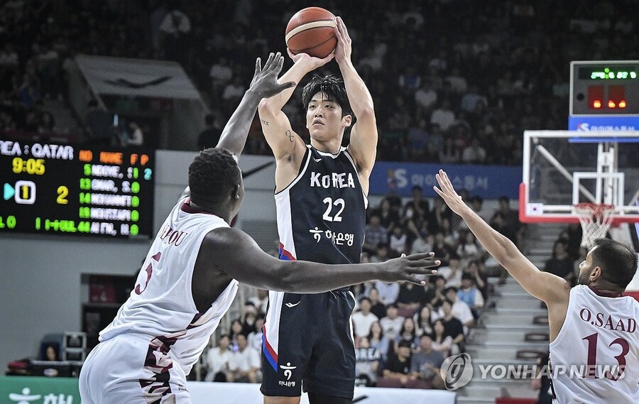 ▲ 한국 농구대표팀이 카타르에 승리를 거두며 국내에서 펼쳐진 평가전 4경기에서 전승을 기록했다.ⓒ연합뉴스 제공