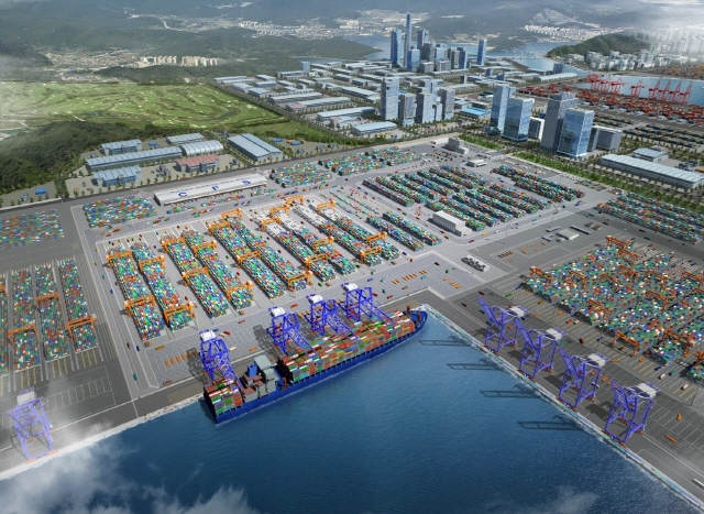 ▲ 부산항 진해신항 컨테이너부두 1-1단계(2공구) 축조공사 조감도ⓒ태영건설