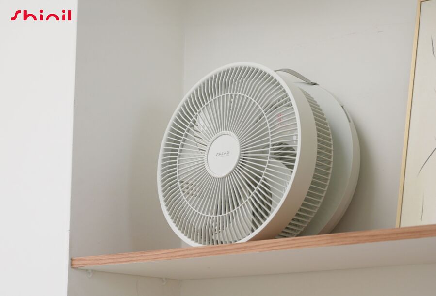 ▲ 무선 하이브리드 폴딩팬 모습. ⓒ신일