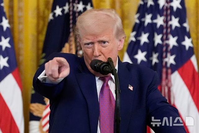 ▲ 도널드 트럼프 대통령이 백악관에서 연설하고 있다. 250612 AP/뉴시스. ⓒ뉴시스