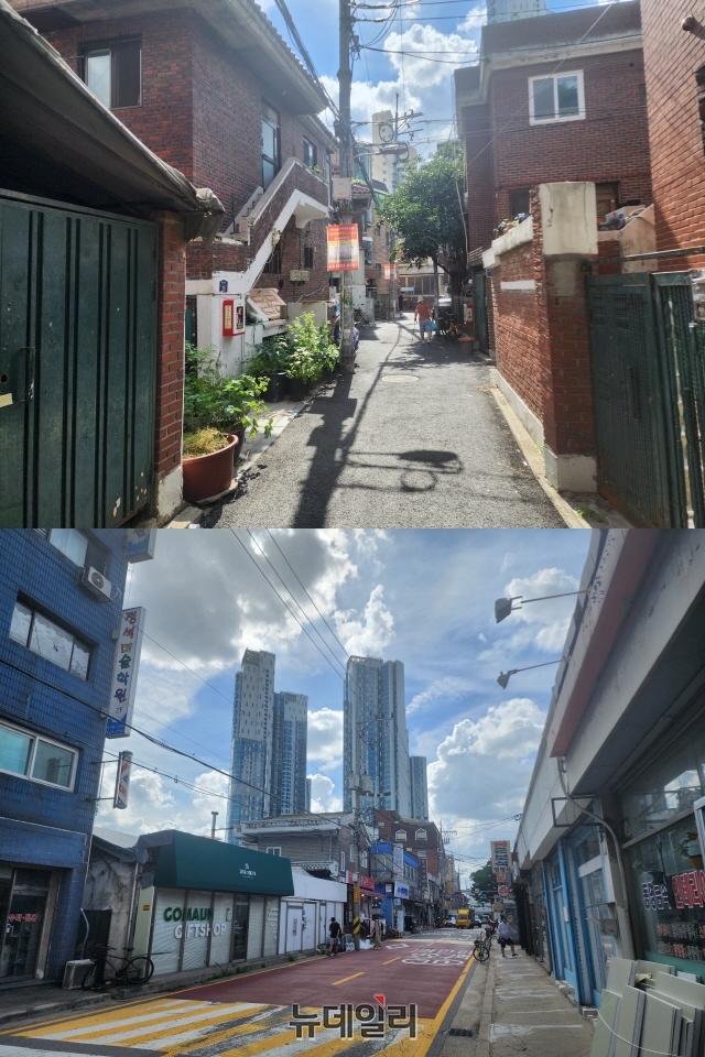 ▲ 성수전략정비구역 내 골목 및 사거리=나광국 기자