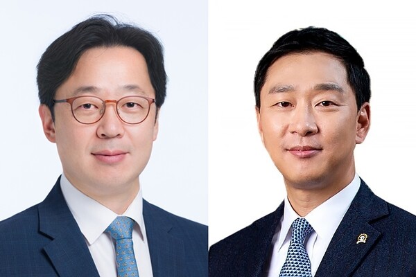 ▲ 김민영 동아쏘시오홀딩스 대표(왼쪽)와 정재훈 동아에스티 대표. ⓒ각 사