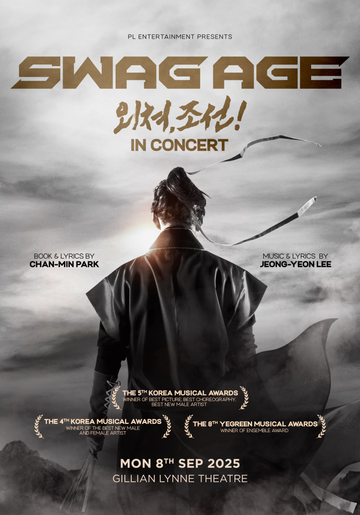 ▲ 뮤지컬 '스웨그에이지 외쳐,조선!' 영국 웨스트엔드 공연 포스터.ⓒPL엔터테인먼트