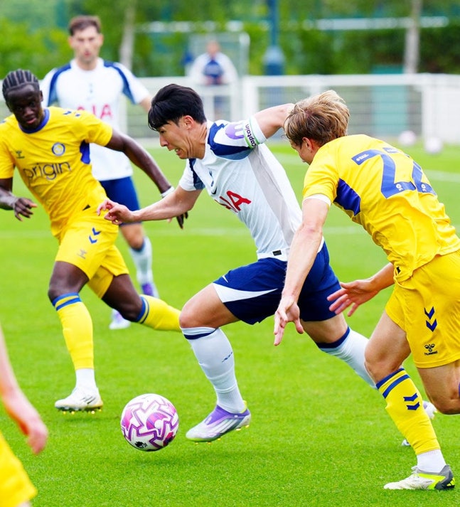 ▲ 토트넘 손흥민이 프리시즌 위컴과 경기에서 선발 출전했지만 공격 포인트를 올리지 못했다.ⓒ토트넘 제공