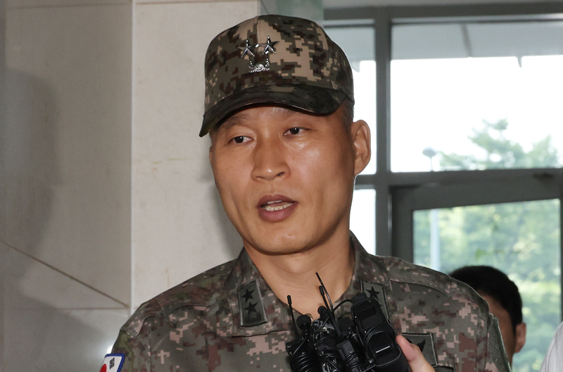 ▲ 박진희 전 국방부 군사보좌관이 28일 서울 서초구 순직해병 특검 사무실에 출석하고 있다. ⓒ연합뉴스