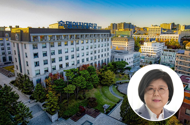 ▲ 숙명여자대학교 전경. 좌측 하단은 문시연 총장.ⓒ숙명여대