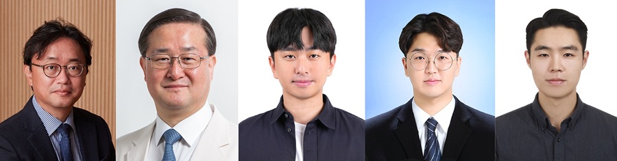 ▲ 공동연구진. 왼쪽부터 연세대 김상우 교수, 삼성서울병원 최병옥교수, 연세대 강동현 박사, 박병준 박사과정, 성균관대 황준하 박사과정.ⓒ연세대