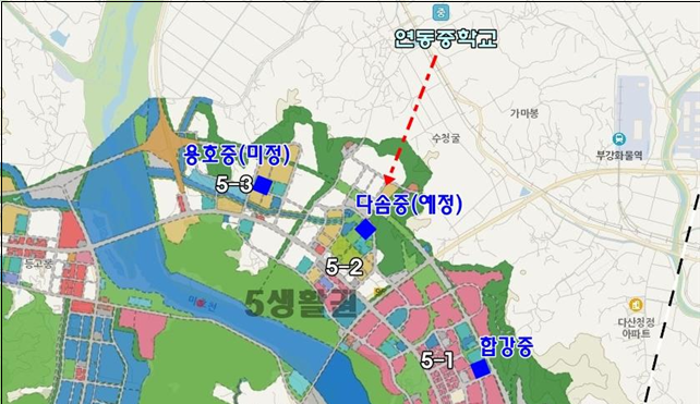 ▲ 연동중 이전 재배치 위치도.ⓒ세종교육청