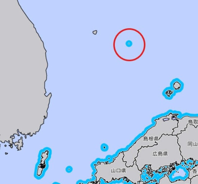 ▲ 30일 일본 기상청이 태평양 연안 전역에 쓰나미 경보와 주의보를 발령하면서 발표한 쓰나미 안내 지도. 독도가 하늘색으로 표시돼 있다. 하늘색은 쓰나미 예상 높이 0.2m 이하를 뜻한다. 출처=일본 기상청 홈페이지 갈무리ⓒ일본 기상청