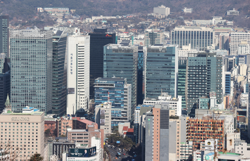 ▲ 서울 남산에서 바라본 기업 빌딩 전경.ⓒ연합뉴스