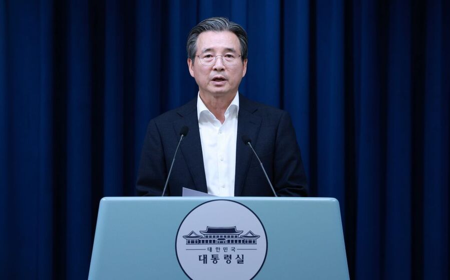 ▲ 김용범 정책실장이 31일 서울 용산 대통령실 청사에서 한국형 차세대 전력망 관련 브리핑을 하고 있다. ⓒ뉴시스