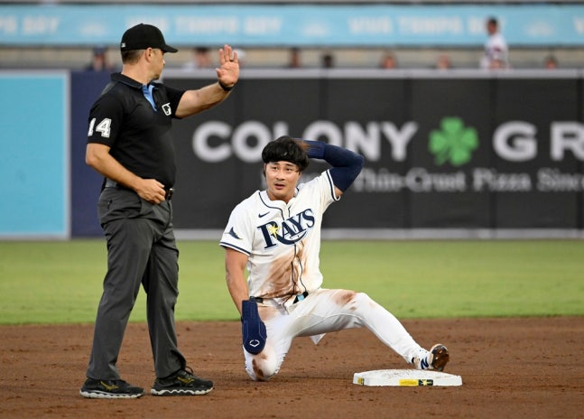 ▲ 탬파베이 김하성이 다저스전에서 4타수 무안타 2삼진으로 부진했다.ⓒ연합뉴스 제공