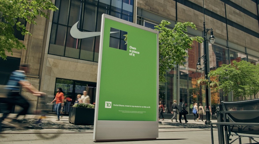 ▲ TD뱅크의 'Fractional Window Shopping' OOH 캠페인. ©TD뱅크