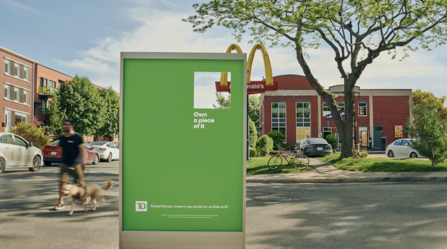 ▲ TD뱅크의 'Fractional Window Shopping' OOH 캠페인. ©TD뱅크