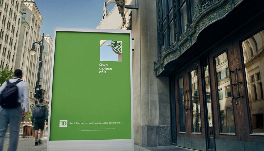 ▲ TD뱅크의 'Fractional Window Shopping' OOH 캠페인. ©TD뱅크