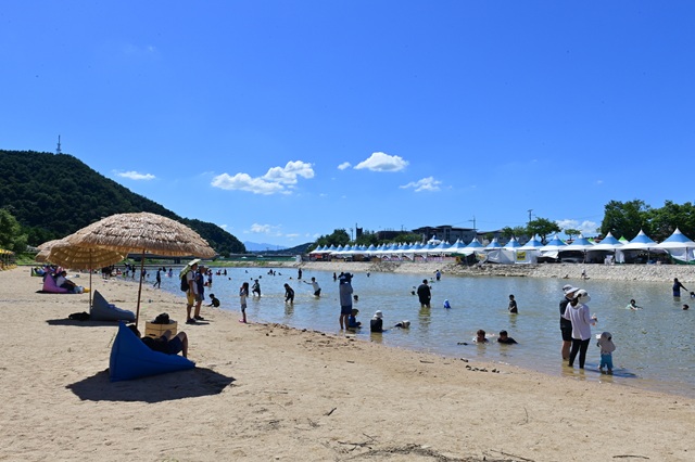 ▲ 내성천 모래놀이장 전경.ⓒ봉화군